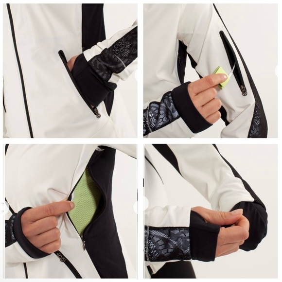 Lululemon Run Draft Dodger Jacket Polar Cream Black Laceoflage 6 - Picture 4 of 16